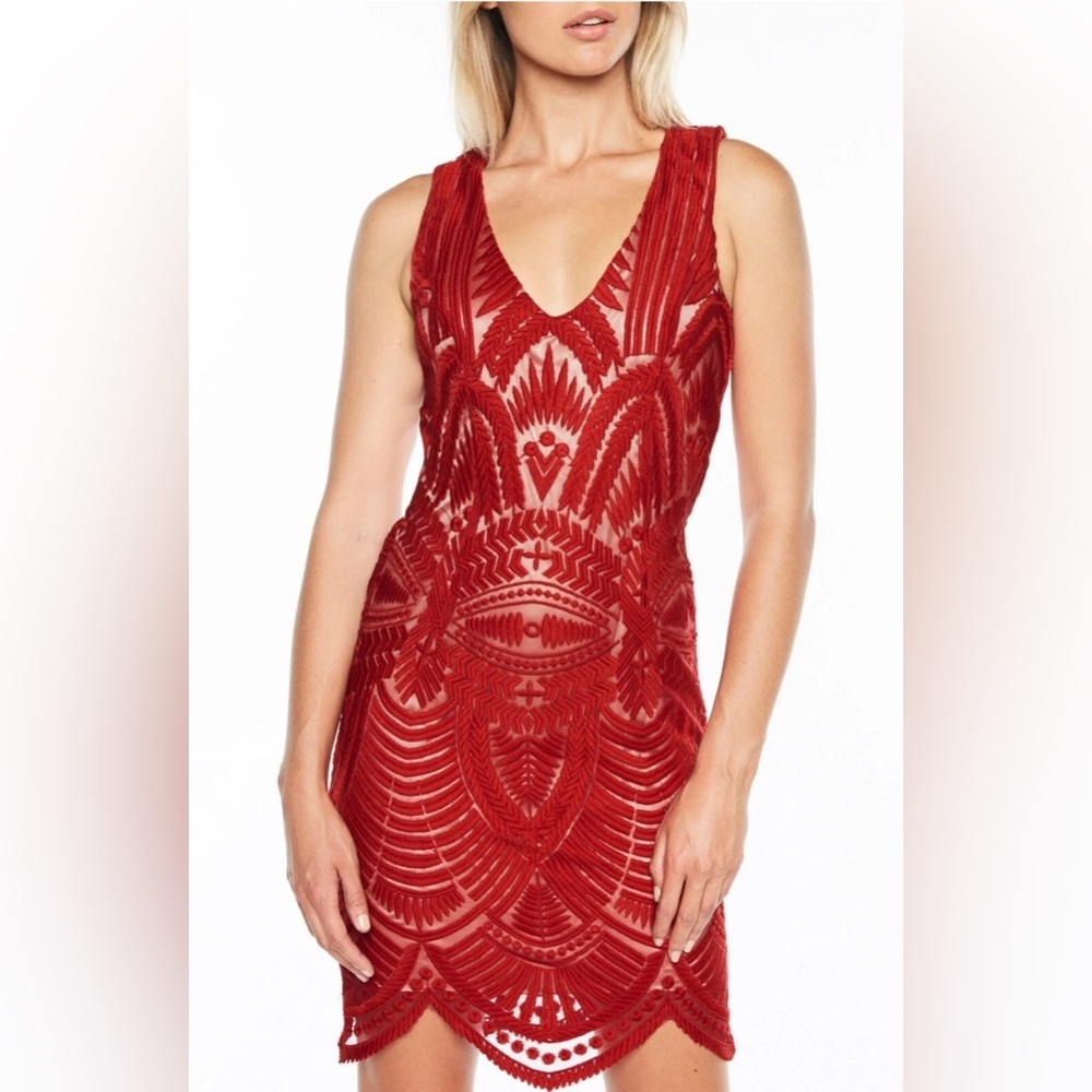 NWT Bardot Embroidered Sheath Spring Graduation Wedding guest Dress